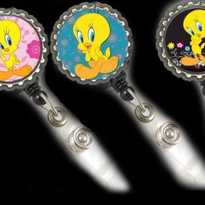 3 Tweety Bird  work I D Badge reels